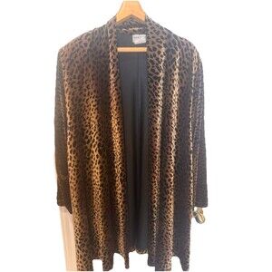 Baranda Womens Velvet Jacket Sz 2XL Long Sleeve Animal Print